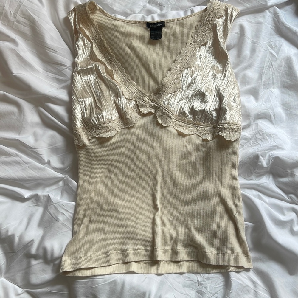 Y2K Cream & Velvet Tank Top